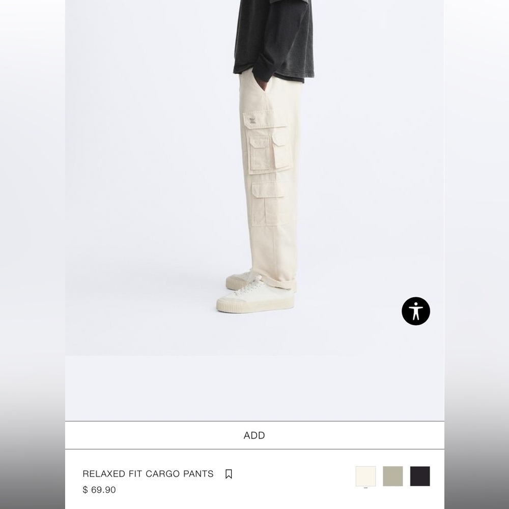 ZARA // Relaxed Cargo Pants // BRAND NEW // Size 31 // TAN